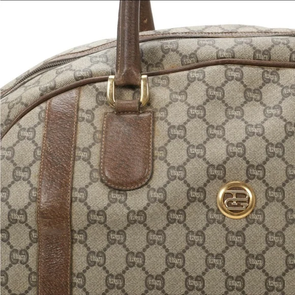 Gucci Tan and Brown Duffel Bag- Vintage - Picture 3 of 13